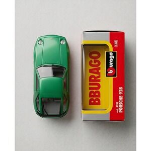 Bburago Porsche 928 Green Diecast Car 1/43 Vintage 1980s Made in Italy 4191